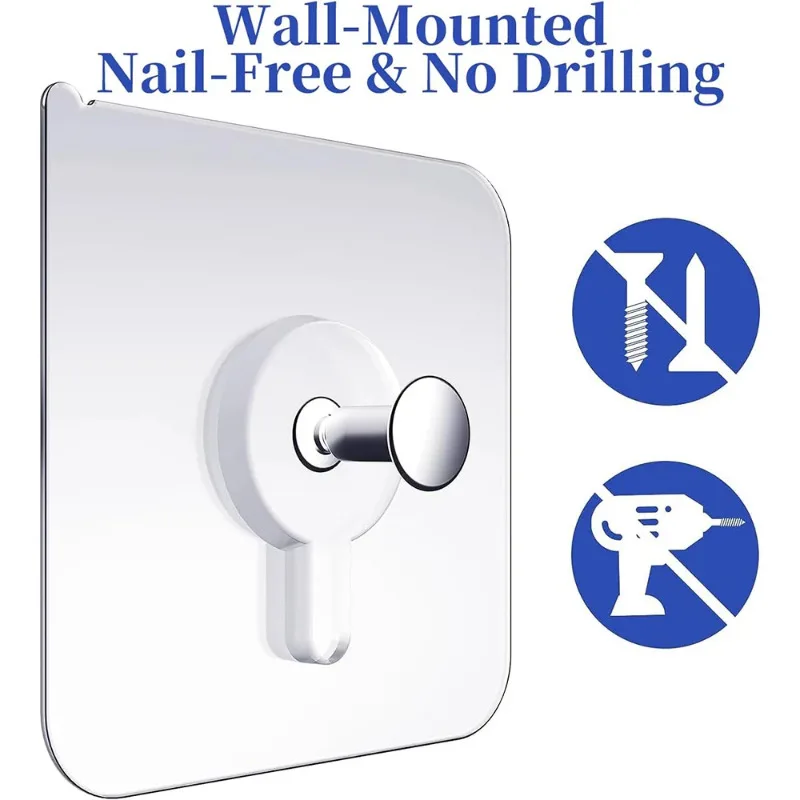 Adhesive Nails Wall Hooks Strong Poster Screw Stickers Wall Hook Closet Cabinet Shelf Pegs Wall Hook Hangers Kitchen Bathroom - view 6