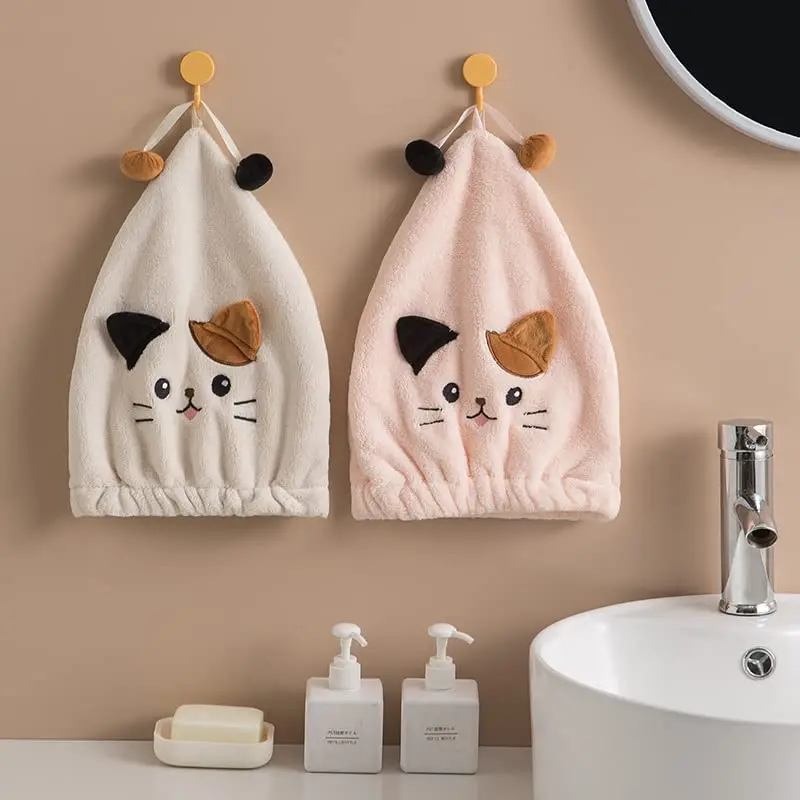 Funny Cat Hair Drying Towels Microfiber Hair Towel Wrap Hair Dring Cap Rapid Dry Hair Turbans for Women Girls Kids Curly Long