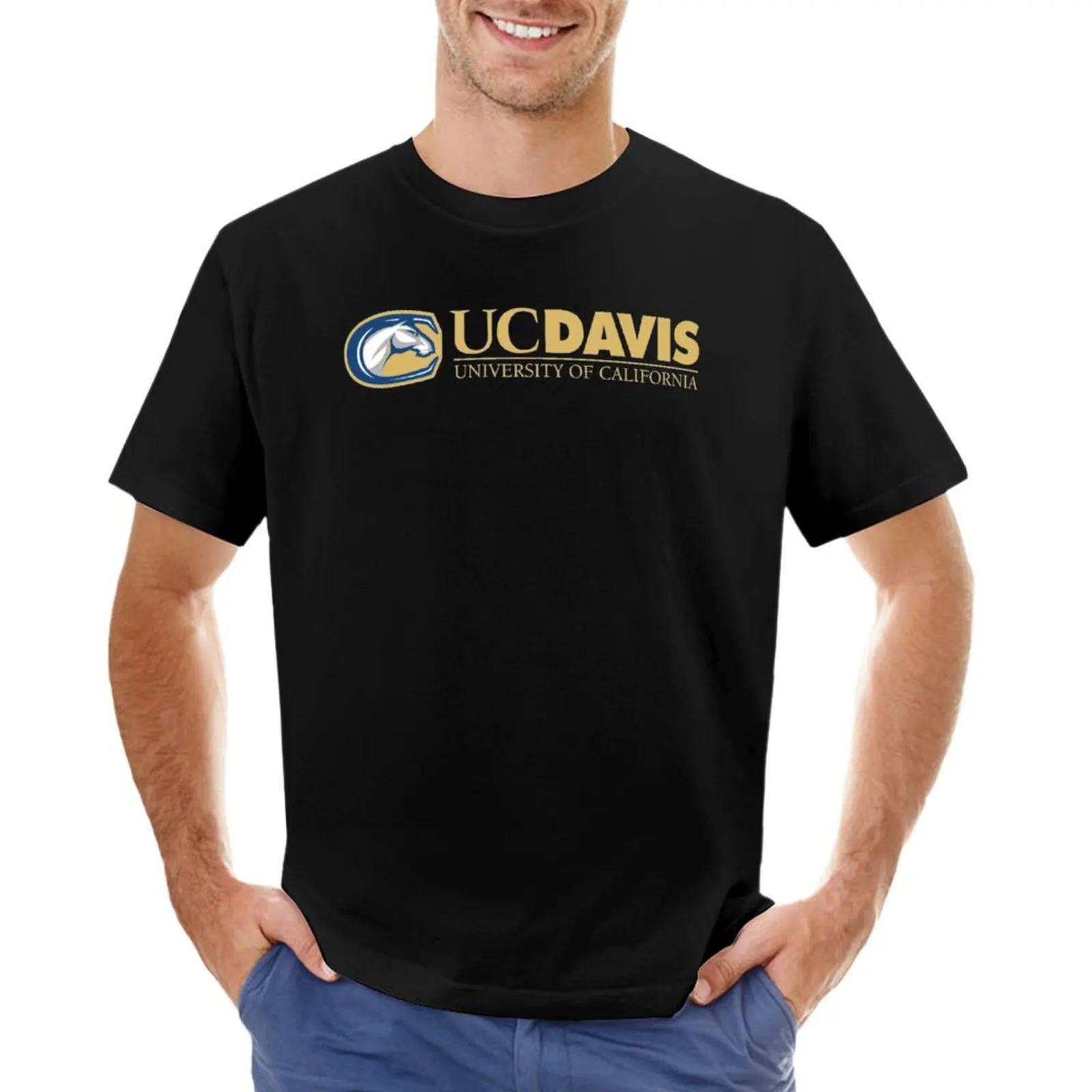 uc davis university merch T-Shirt summer tops quick-drying oversized workout shirts for men
