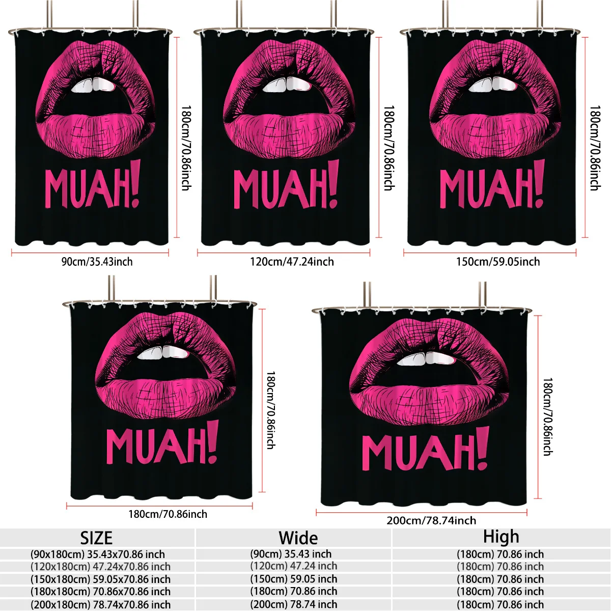 Trendy Pop Art Hot Pink Kiss Lips MUAH Text Black Background Flannel  Soft Light Warm Plush  for Sofa