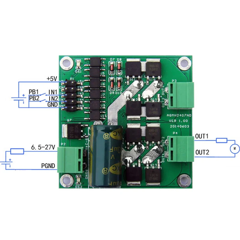 12V 24V Motor Drive Board H-Bridge Motor Speed Controller Module Forward Reverse Rotation Motor Controller For Arduino