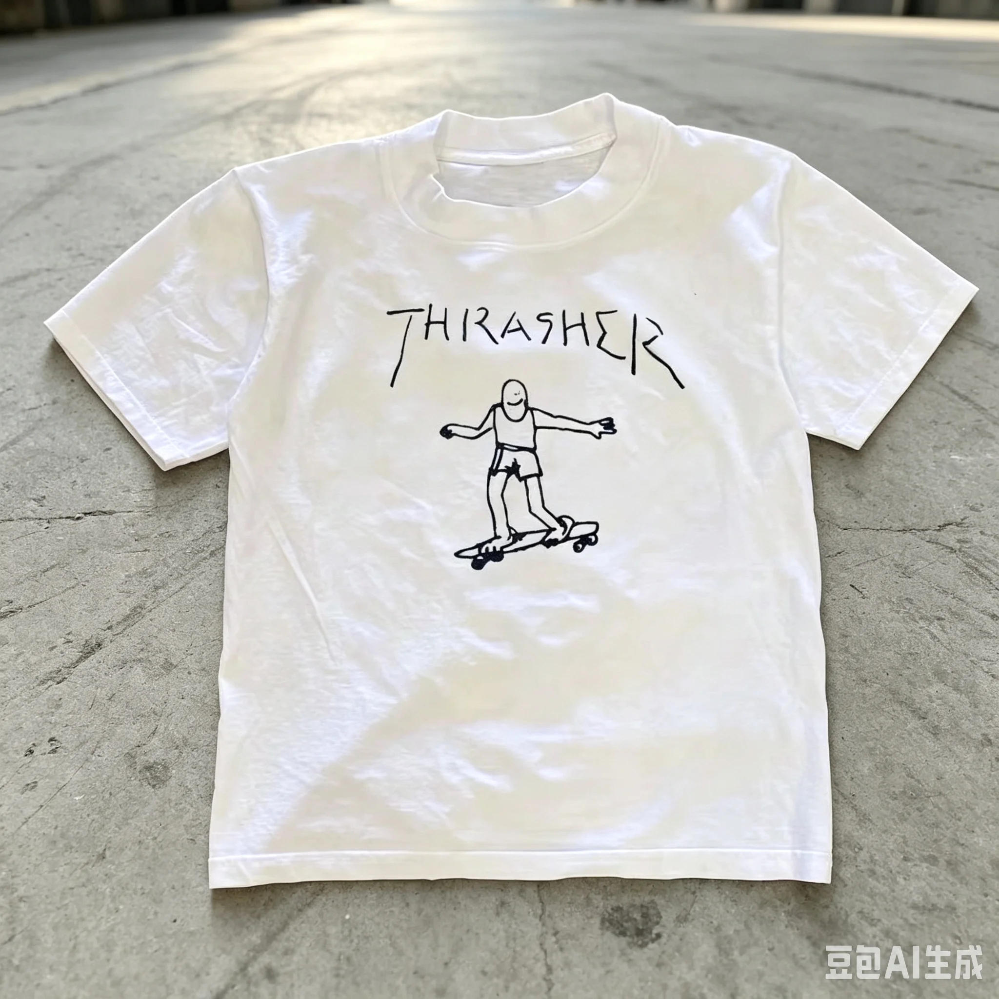 Summer 2026 Short-Sleeved Round-Collar T-shirt for American Skateboard, New Pure Cotton Design for M Y2K