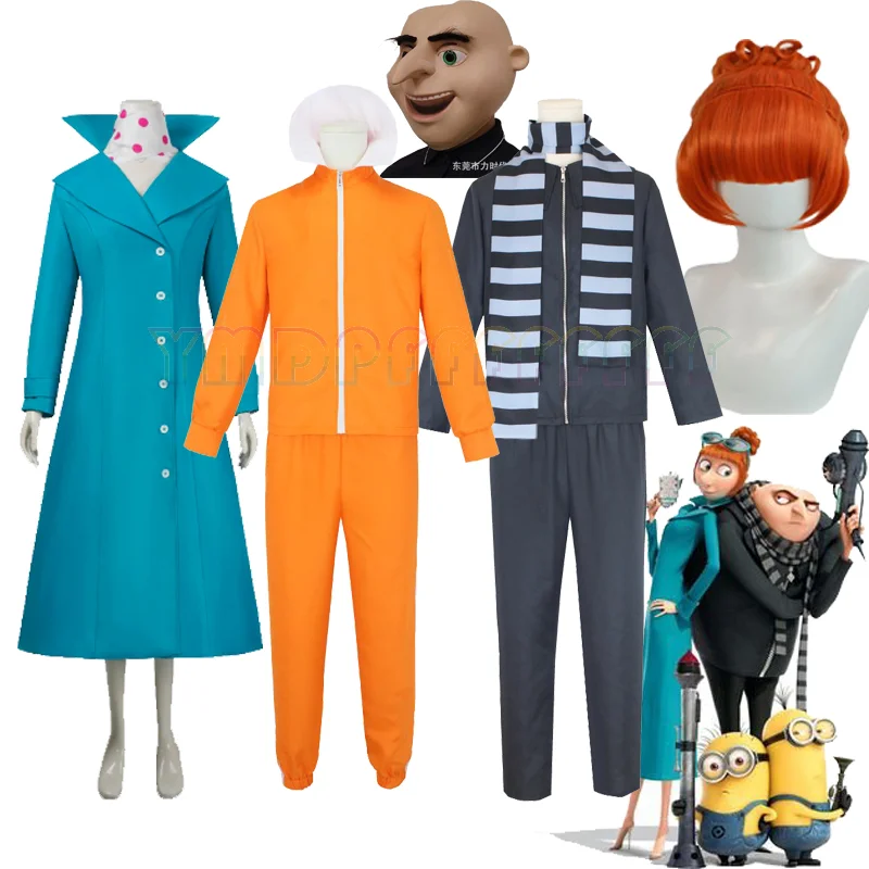Costume de cosplay du protagoniste du film Victor Grulucy, masque, perruque, costume de carnaval fantaisie pour Halloween et Pâques