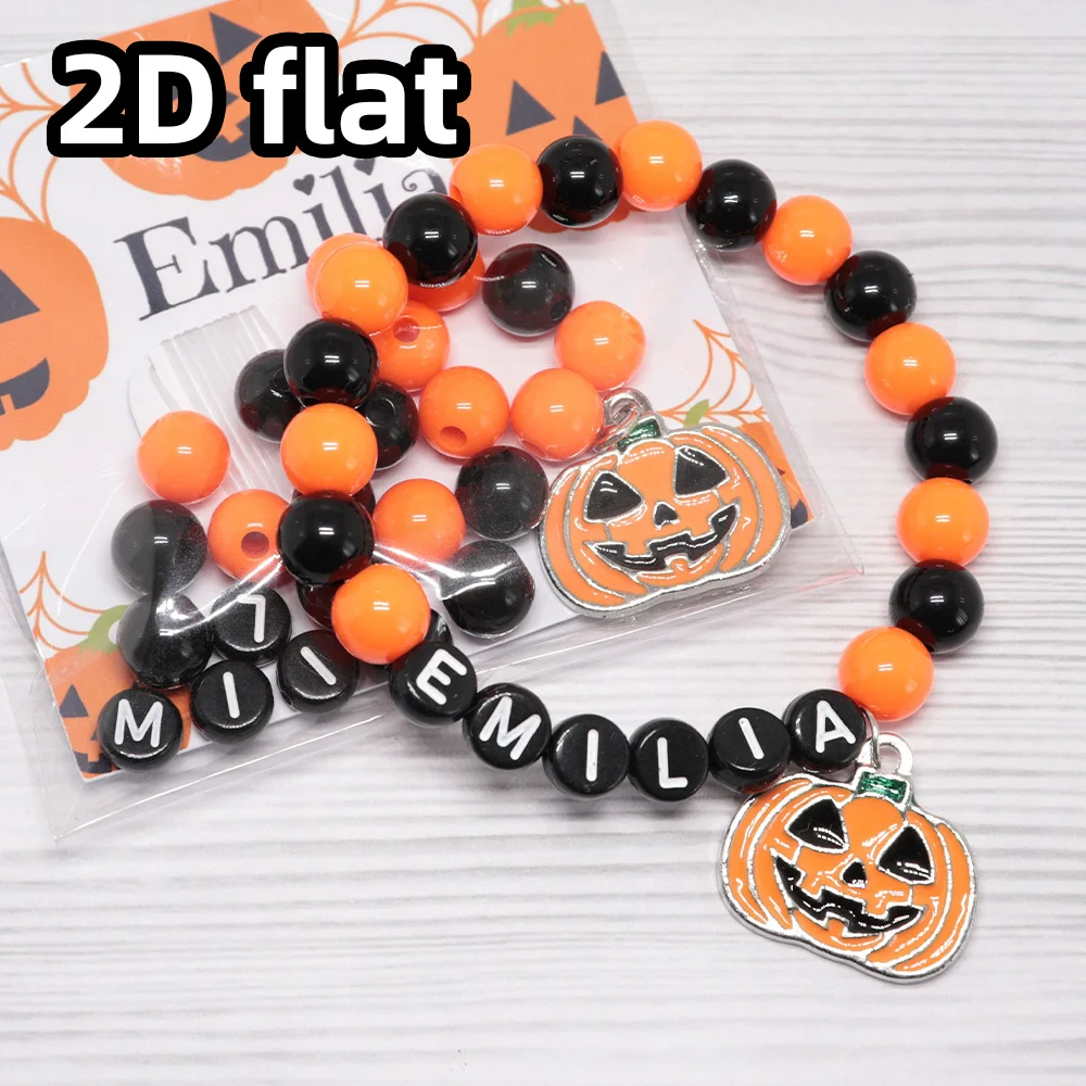 قطعة واحدة من سوار اليقطين الشريرة المخصص - هدايا فريدة من نوعها مخصصة من اللؤلؤ الصلب محفورة بالليزر للاستخدام اليومي