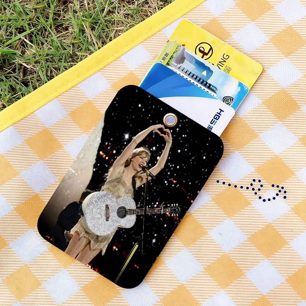 Hot Singer T-Taylor S-Swift 1Pc Access Card Case Leather Card Holder Keychain Key Ring Door Access Tags ID Card Case Keychain view 3