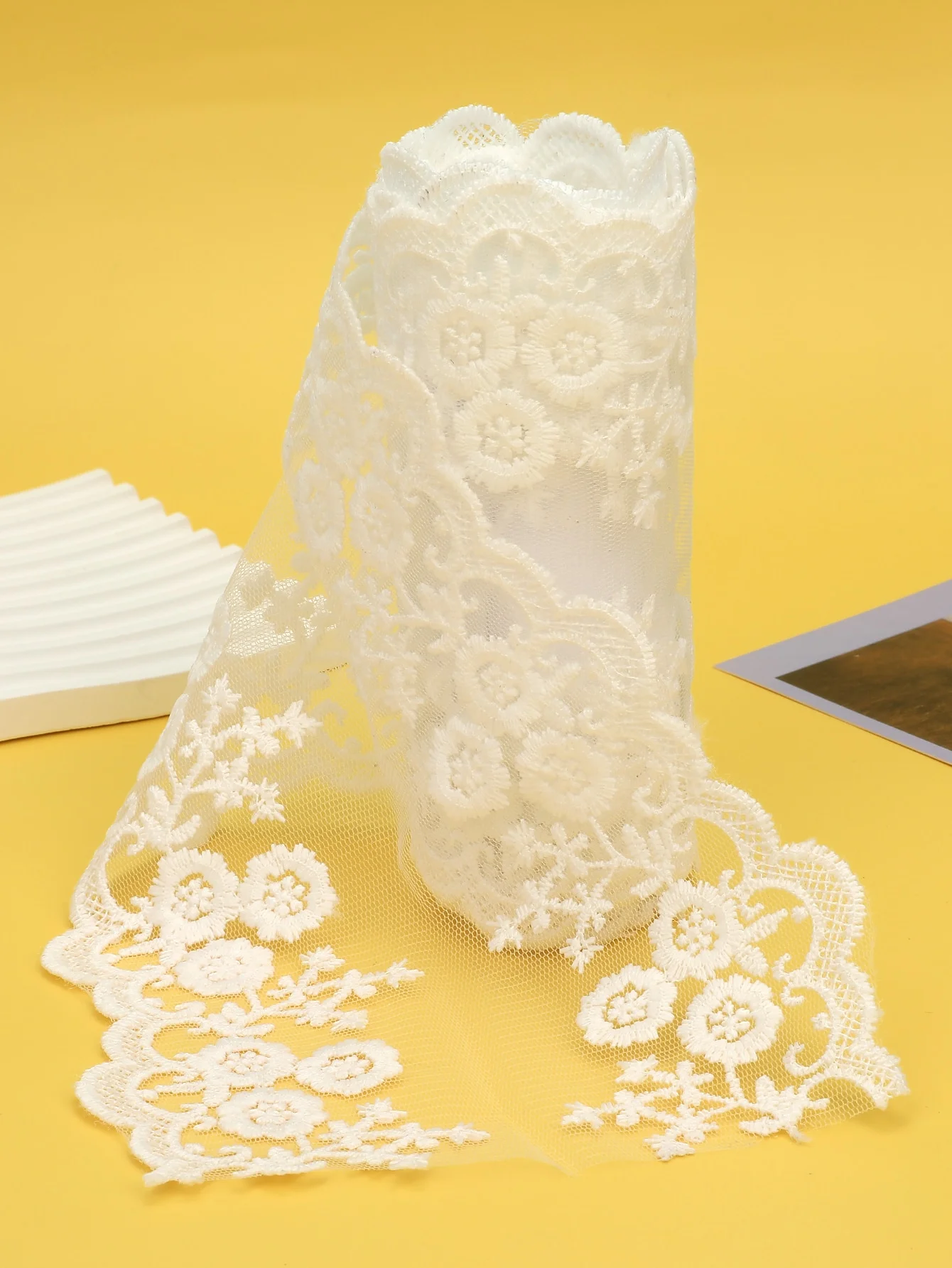 1 yard double-sided floral lace ribbon for home and holiday diy decor