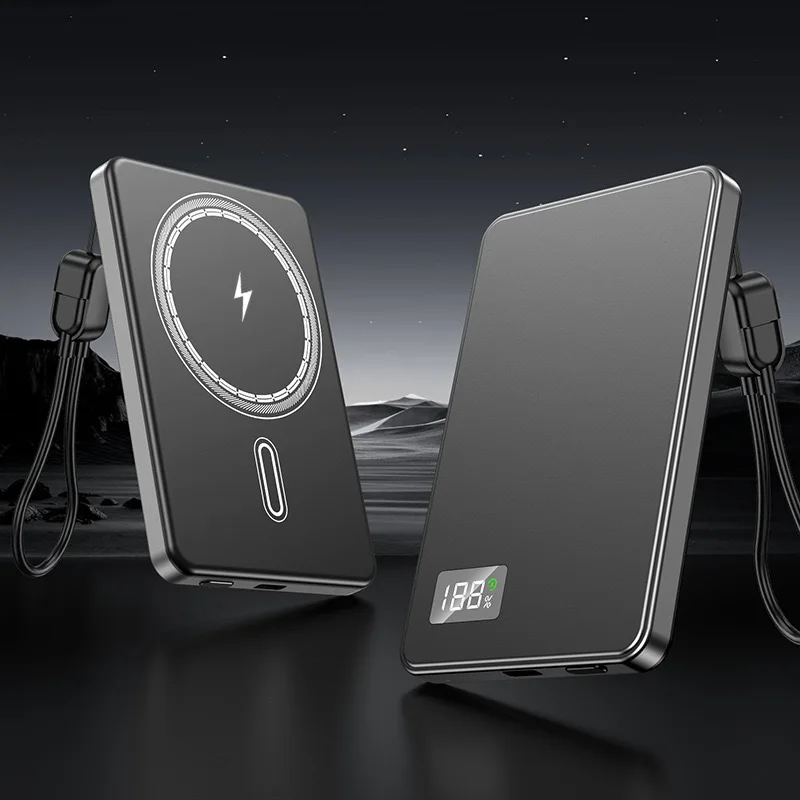 

10000 мАч CCC Ультратонкий магнитный аккумулятор 3-1 для быстрой зарядки со встроенным кабелем для IWatch IPhone Samsung