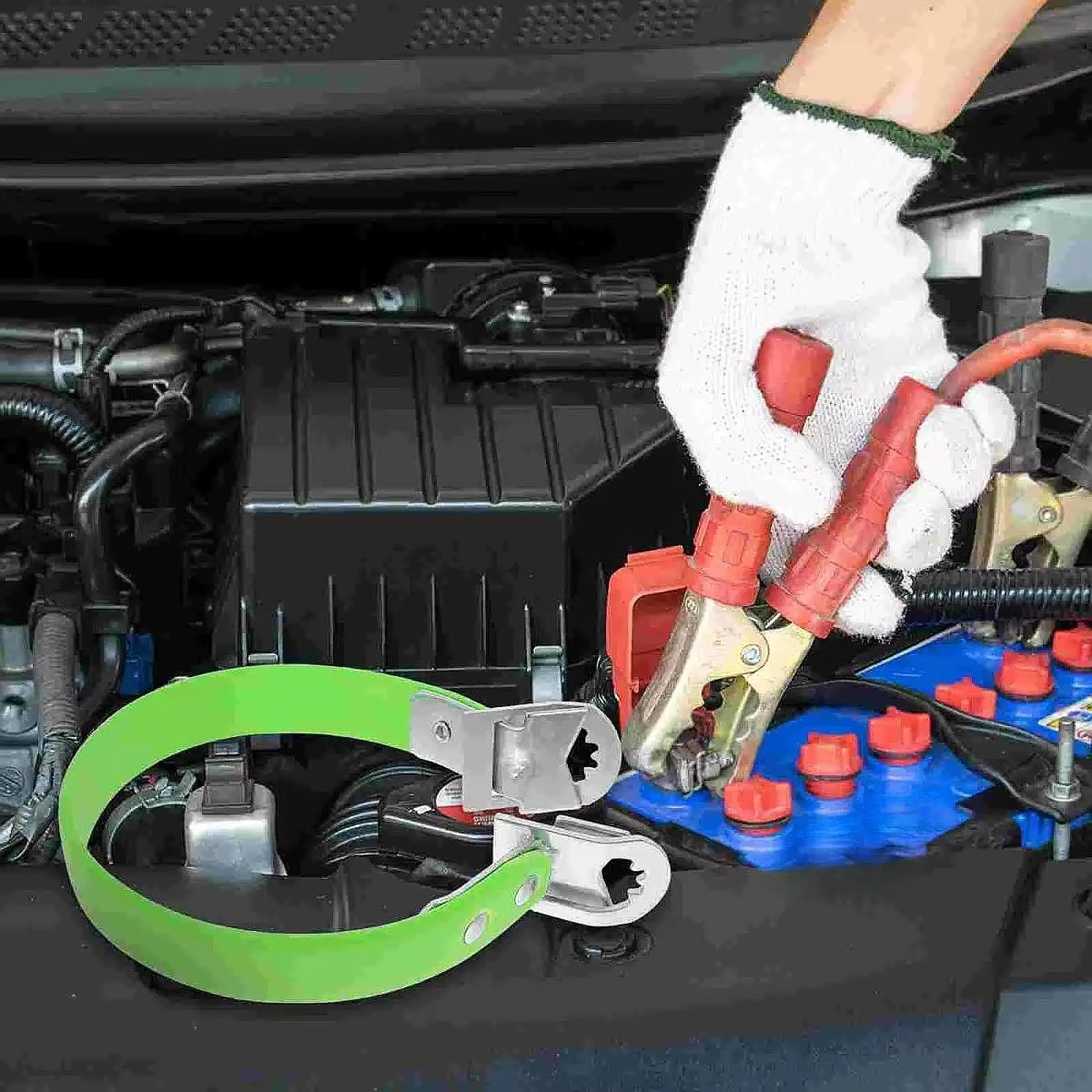 Car Battery Lifting Strap Lifter Green Lightweight Compatible with Passenger Car