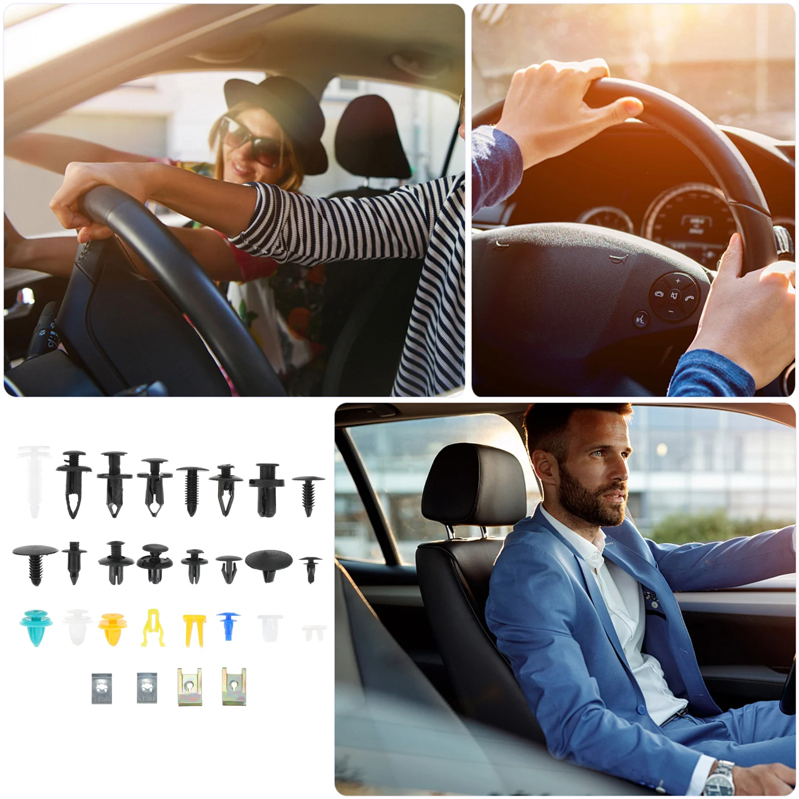 

200Pcs Car Push Type Retainer Clips Durable Auto Bumper Fasteners for Door Trim Side Skirt Radiator Shield Auto Push Retainer