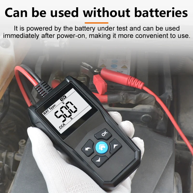 BT10 Car Battery Tester 6V 12V 24V Automotive Diagnostic Tool Voltage Internal Resistance CCA SOC SOH Analyzer For Vehicle Repai