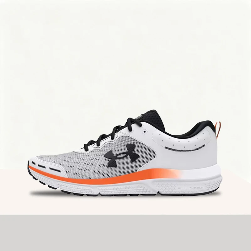 Under Armour Charged Assert 10 Men's White Low-Top Runners – Cushioned Soft Springy Snug-Fitting Comfortable 3026175-101