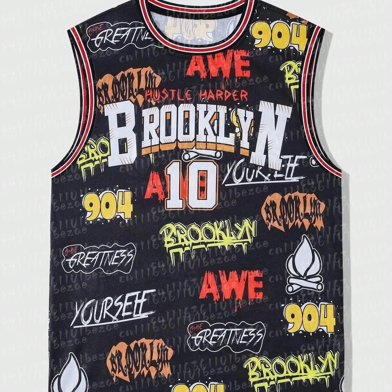 Summer Basketball Jersey Vest Boyfriend Style BROOKLYN No.10 Print Striped O Neck Tank Topsport Basketball Vest FamilyMatching