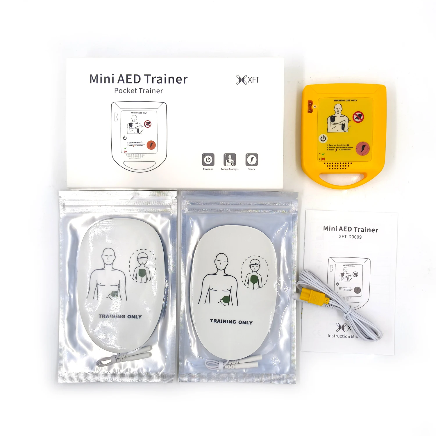 

English Voice Prompt Mini AED Defibrillator Universal Trainer First Aid Training Device