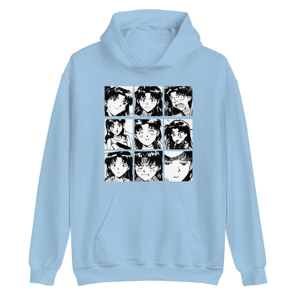 Evangelion Misato Katsuragi Neon Genesis Evangelion VaporwaveRei للجنسين هوديي للرجال والنساء نفس ملابس الشارع أنيمي