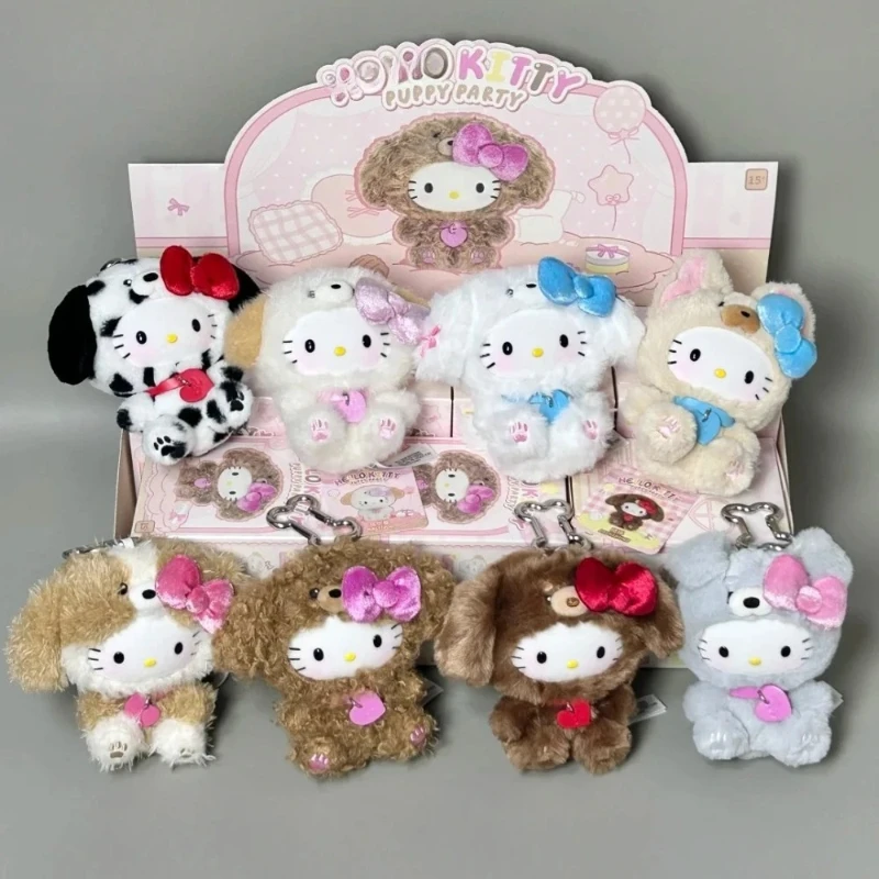 HelloKitty Welpen-Party Plüsch-Blindbox Anime-Peripherieartikel Vinyl-Plüsch-Anhänger Mystery Box Niedlicher Schlüsselanhänger Puppe Überraschungstüte Geschenkspielzeug