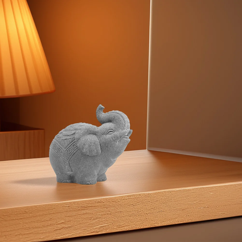 

Mini Sandstone Elephant Small Animal Sculpture For Garden Fish Tank Decor Aquarium Micro Landscape Desktop Home Office