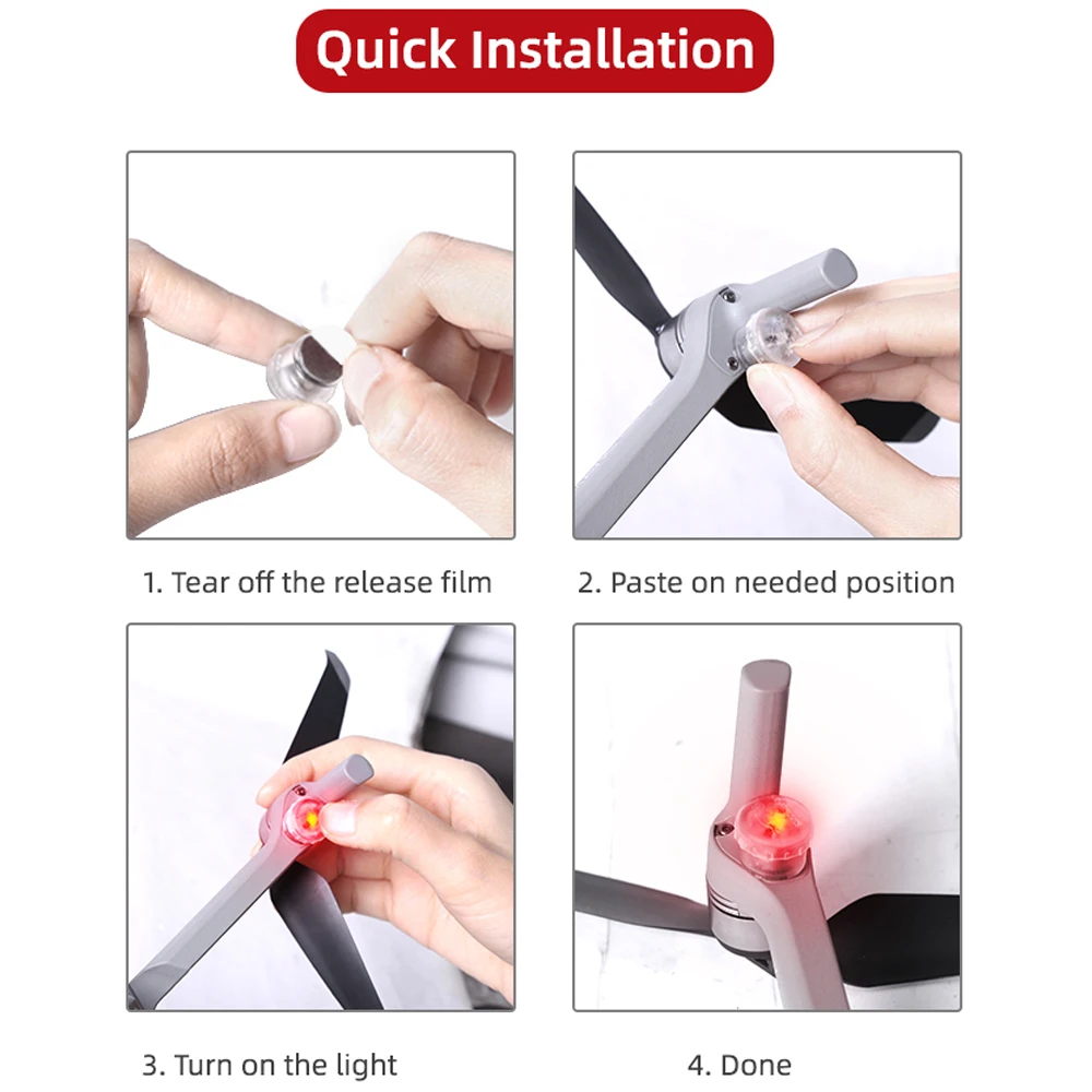 Sunnylife Night Flying Signal Lamp Navigation LED Flash Lights for DJI NEO/Mini 4 Pro/Avata 2/Air 2/Mavic 4 Pro Drone Accessory