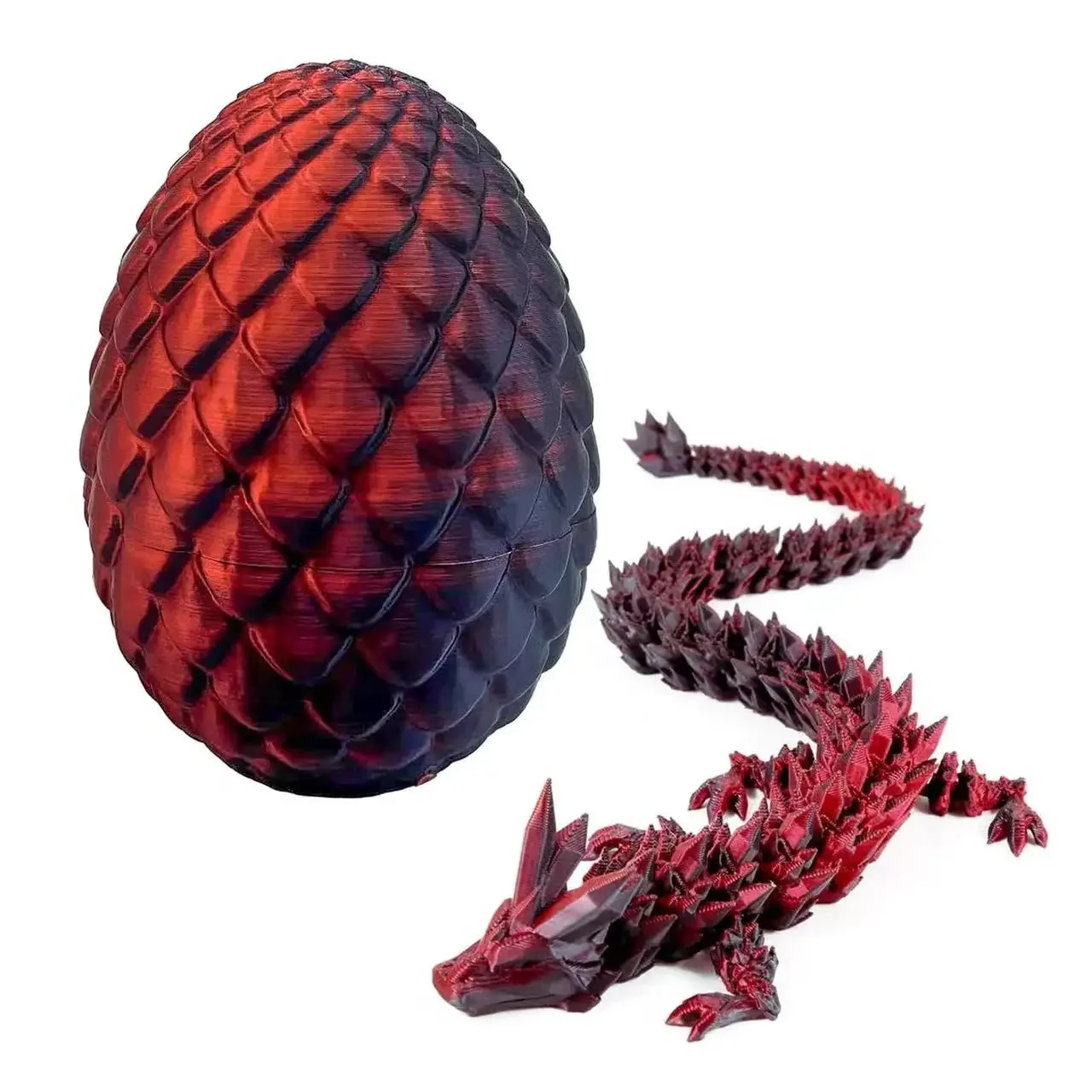 22cm 3D Printed Dragon 8.5cm Dragon Egg Crystal Dragon Egg Funny Home Office Decoration Cool Chinese Festival Dragon Figurine