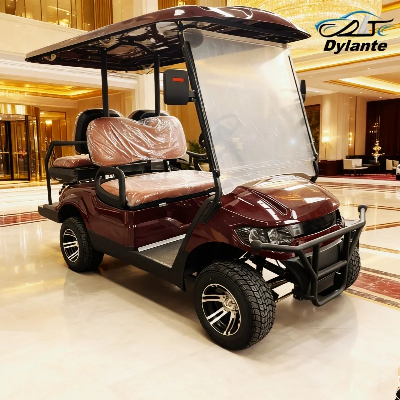 عربة جولف كهربائية جديدة مخصصة 4 أشخاص بطارية ليثيوم دراجة كهربائية للصيد طويلة التحمل مع حزام أمان عالي الجودة