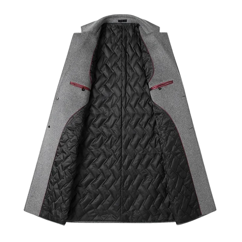 Autumn and winter new men's woolen coat wool 54.3% medium and long suit collar cotton thickened woolen coat men's coat