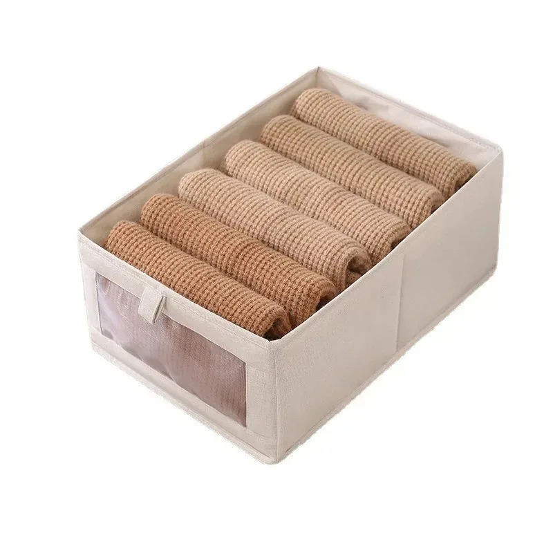 1PC Visible Wardrobe Storage Cabinet Drawer Organizer Box for T-Shirts Jeans Underwear Pants Clear Clothes Storage Solution view 3