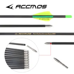 12pcs ACCMOS ID 4.2mm Carbon Arrow 30-32inch Spine 350-1000 For Compound Recurve Bow Archery Shooting