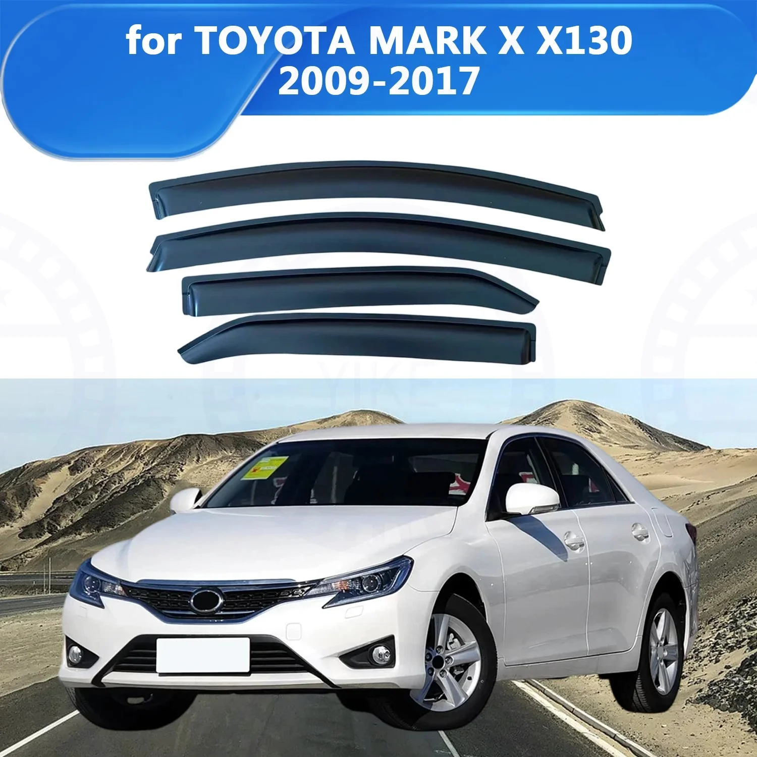

Weathershield for TOYOTA MARK X X130 2009-2015 2016 2017 Sun Rain Deflector Guard Car Side Window Deflector Out-Channel Tape On