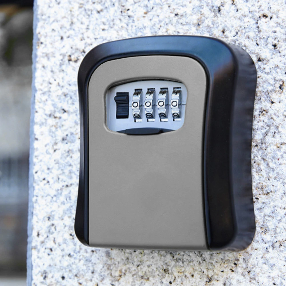 4 Digit Combination Code Lock Secret Key Safe Box Wall Mounted Anti Theft Key Case Home Waterproof Office Safety Storage Case