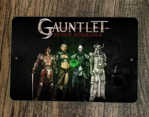 Gauntlet Seven Sorrows  Metal Wall Sign Video Game Poster