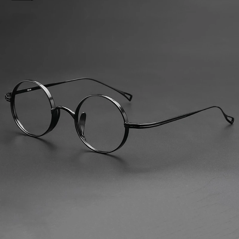 LOERHUNAR Neue benutzerdefinierte Optik Myopie Brille reines Titan Vintage runden Rahmen Anti blaues Licht photochrome verschreibungspflichtige Hyperopie-Brille 4