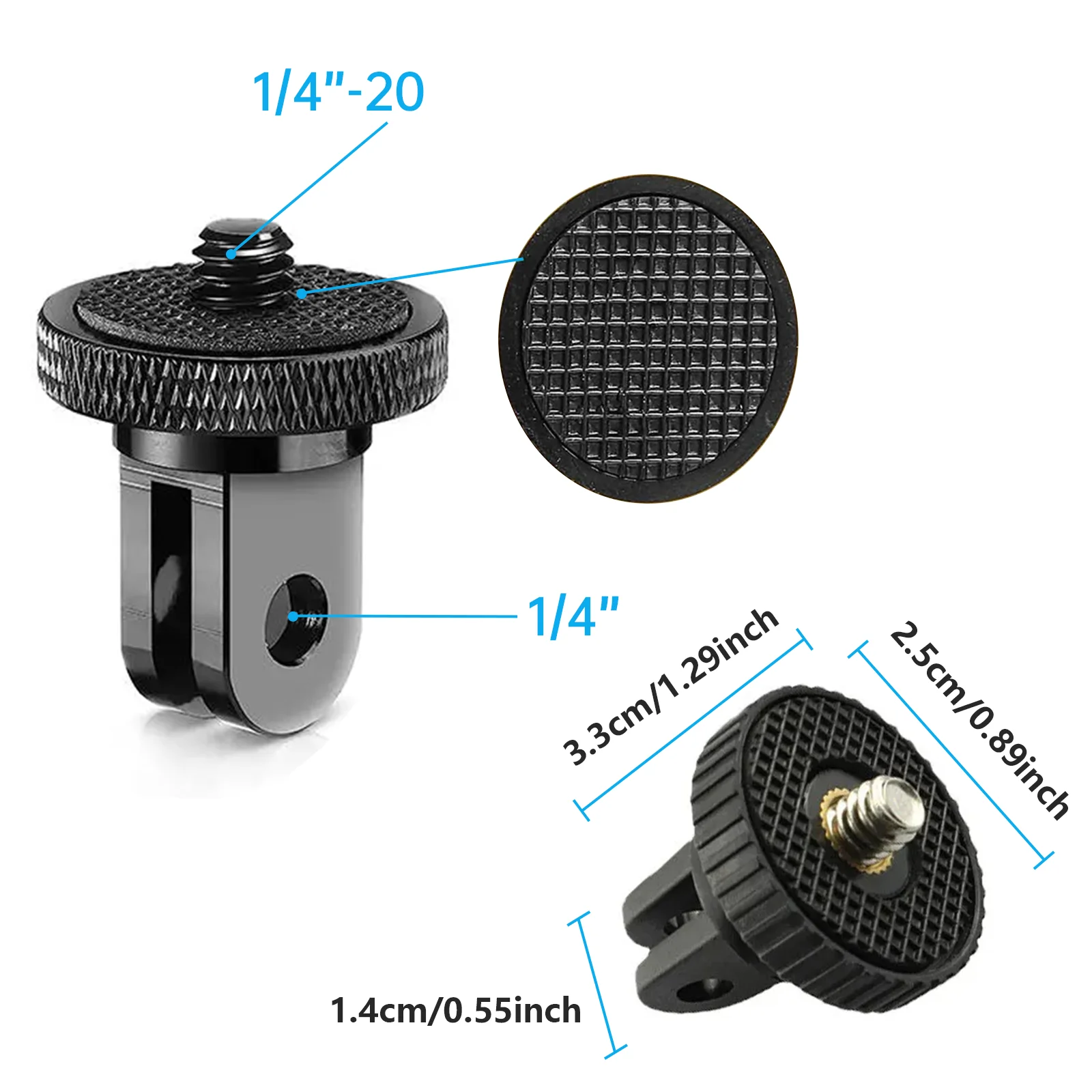 1/4 Screw Converter Action Camera Gopro Accessories for Gopro 12 11 10 9 Eken Sjcam Insta360 X2 X3 X4 R DJI Mini Tripod Adapter