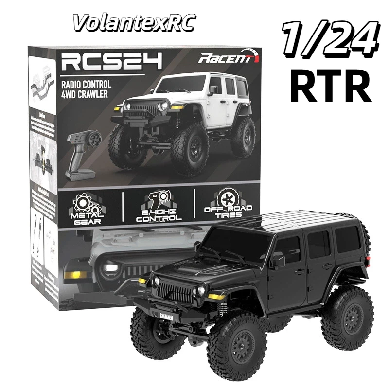 Volantex Remote Control Climbing Car Wrangler 1 24 4WD Full Scale All Terrain Alloy Chassis Off Road Led Lights Outdoor Climbing