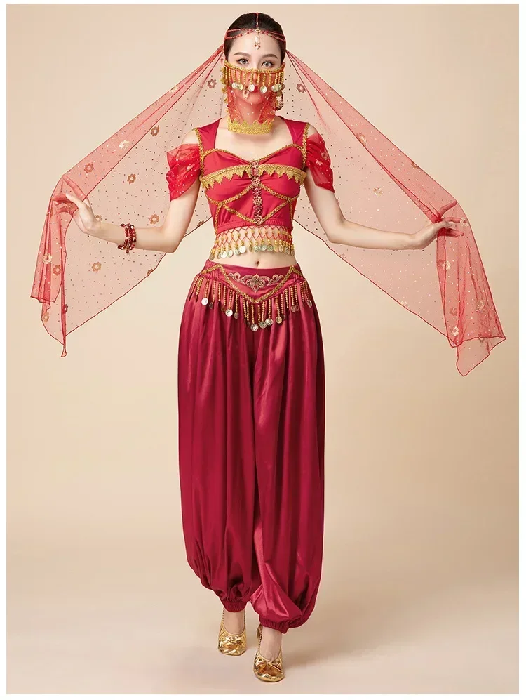 

Festival Arabian Princess Costumes Indian Dance Embroider Bollywood Jasmine Costume Party Cosplay Jasmine Princess Fancy Outfit