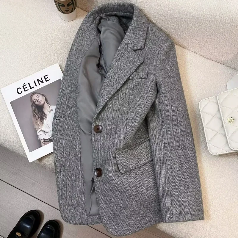 

High-Quality Autumn Temperament Ladies Blazer Coat Korean Loose Elegant Long Sleeve Casual All-match Women's Blazers Jacket