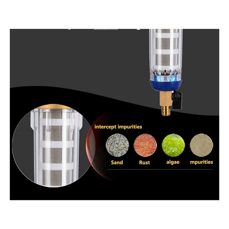AEE3-Pre Filter Purifier المنزل كله تدور أسفل الرواسب تصفية المياه الغسيل العكسي شبكة من الاستانلس استيل B #5