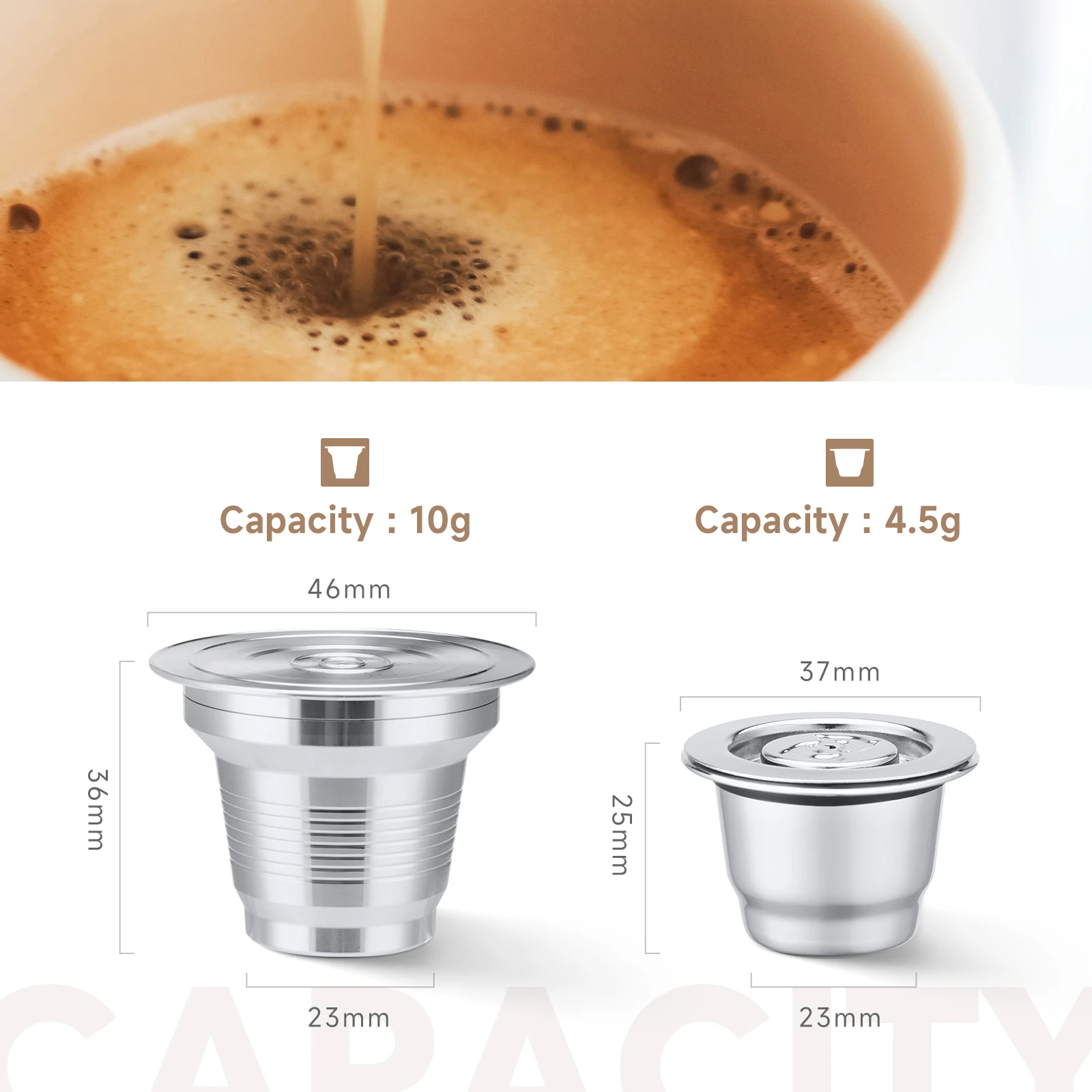 Reusable Stainless Steel Coffee Capsules Compatible with L'OR Barista LM8012 Refillable Coffee Pods Metal L'or Espresso Pods