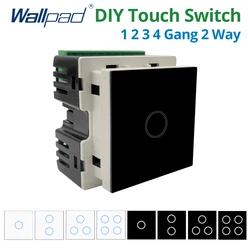 Wallpad 1 2 3 4 Gang 2 Way Intermediate Touch Wall Light Switch Module Function Key Only White Black Panel 110 220V 1000W