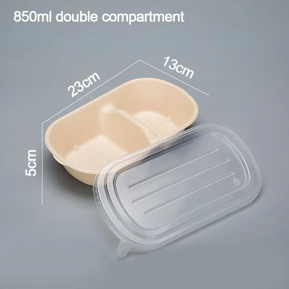 Paper Light Food Box ECO friendly 500ml/700ml/850ml/1000ml Fitness Disposable Packing Degradable Salad Takeout Divided Lunch Box