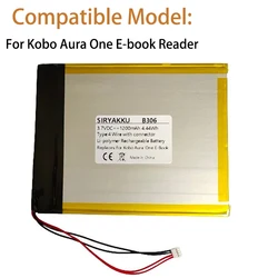 3.7V 1200mAh充電式リチウムポリマー電池 電子書籍リーダーKobo Aura One用電池 E-ink電池
