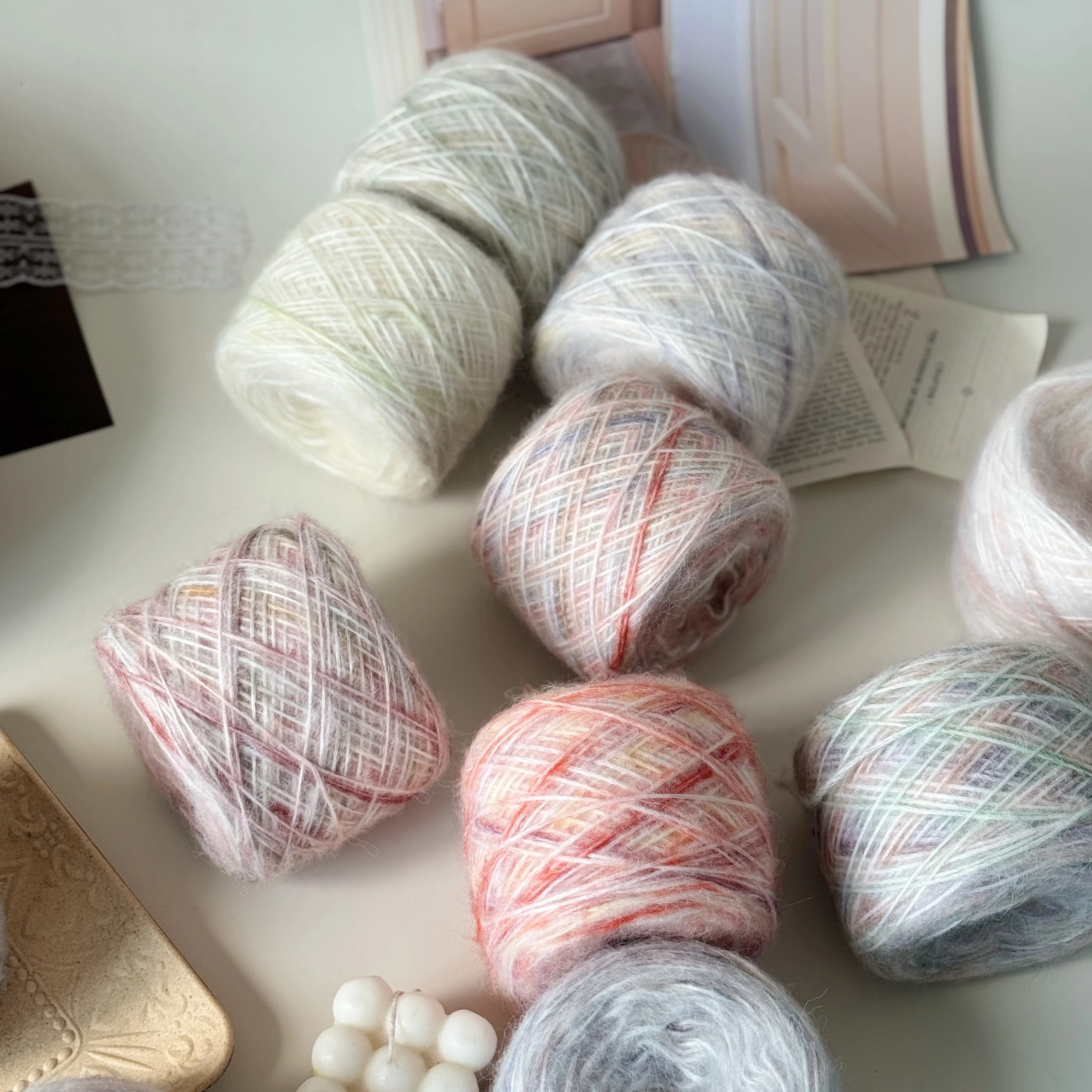 200g, Rainbow Gradient Wool Yarn, Short-Distance Gradient Dyed Yarn, Medium-Thick Yarn, Soft and Fluffy Used for Hand Crochet, DIY Handmade Fashionable Women's Sweaters, Scarves, and Bags. 1 Bag = 2 Packs = 200g