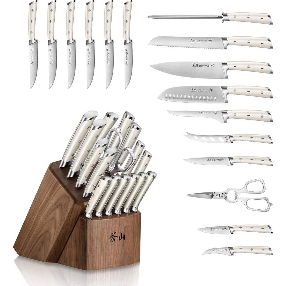 Series 1022599 German Steel Forged 17-Piece Knife Block Set, Walnut