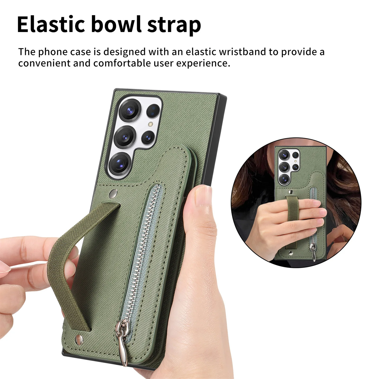 case for Samsung S26 S25 S24 S23 S22 S21 ULTRA Wristband wallet card insertion protective cover With Holder Shock Proof plain