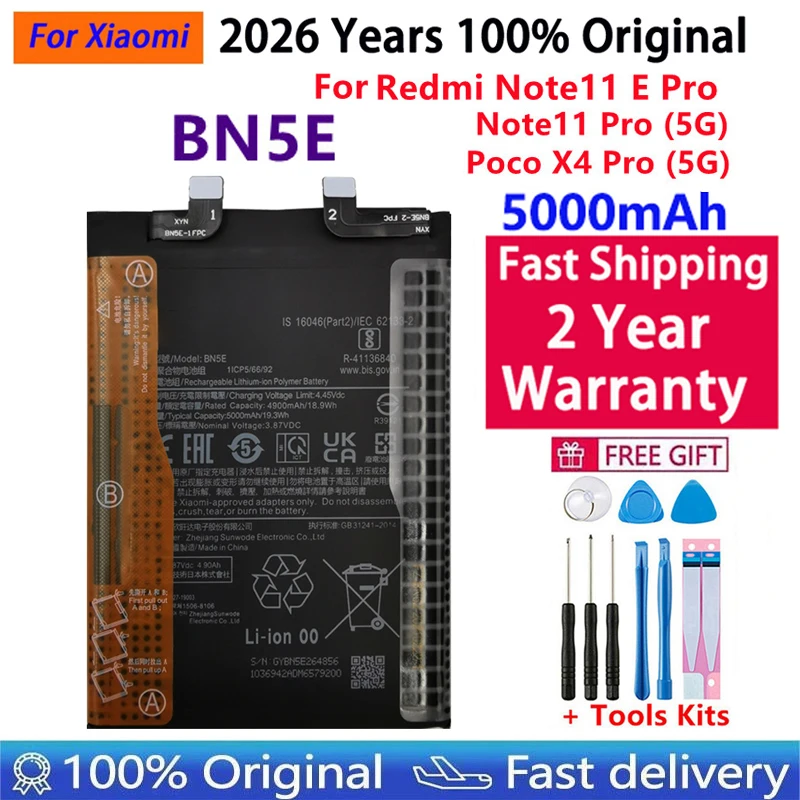Original Bateria For Xiaomi Redmi Note 10S 10X 11 11E 7 8 8T 9 9 9T 9S 10 Lite Mi 10T 12 12X K30S Pro POCO X4 M3 UItra Battery view 2