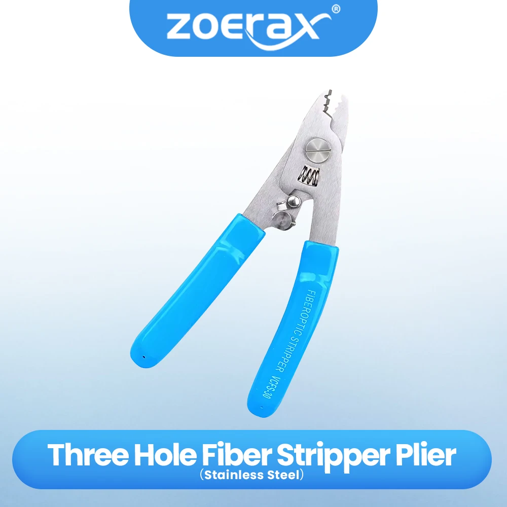 ZoeRax Three Hole Stainless Steel Precision Fiber Stripper Pliers Efficient Fiber Stripping Tool for FTTH Maintenance Pliers