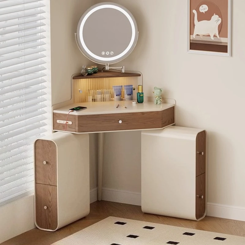 Modern Deluxe Corner Dresser Storage Cabinet Makeup Table vanity Dressing table makeup desk dressers Toiletries dresser Vanities