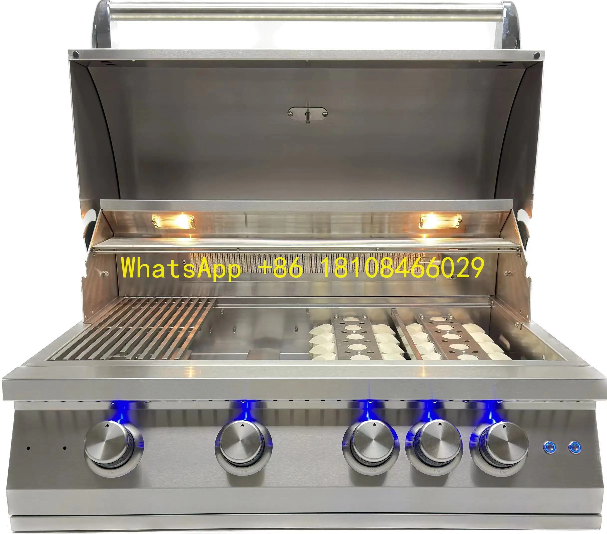 

r Multifunctional Outdoor Kitchen Equipment for Steak Heavy-Duty Stainless Steel Built-In Propane Gas BBQ Grill Infrared Burne