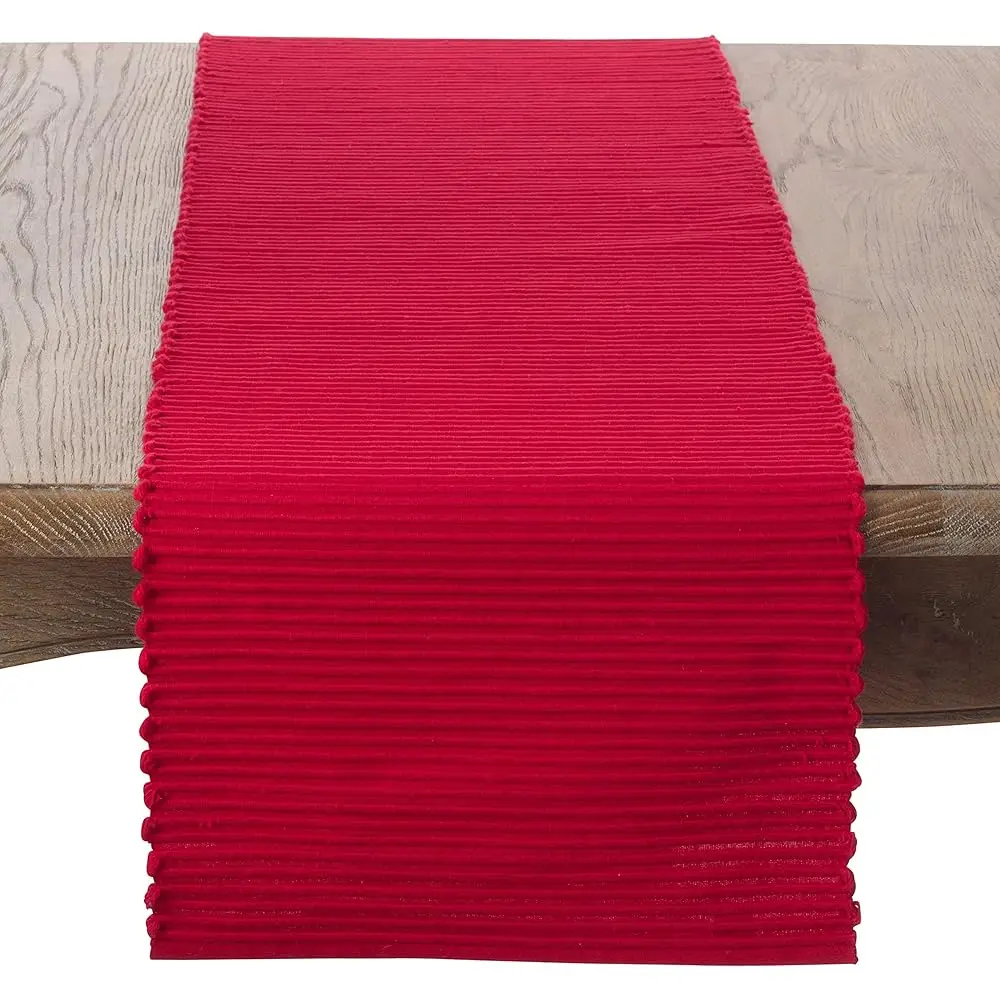 

Хлопковая скатерть-дорожка SAROLIFESTYLE Classic Ribbed Texture Design, 12 x 72 дюйма, красная