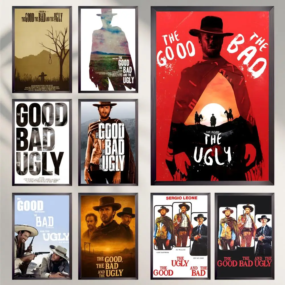 Movies T-The Good the Bad and the Ugly Poster HD Versatile Waterproof Wall Decor Self Adhesive Perfect for Any Room & Ideal Gift