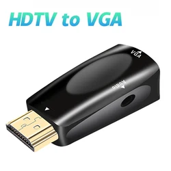 HDMI-compatible to VGA Adapter Male To Famale HD 1080P Audio Cable Converter For PC Laptop TV Box Computer Display Projector