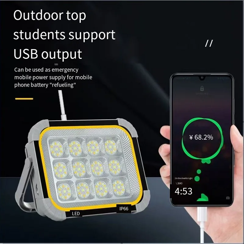 Nuevo IP65 al aire libre multifuncional Solar 2 paneles 4 Panel reflector plegable solar al aire libre Led Camping luz portátil